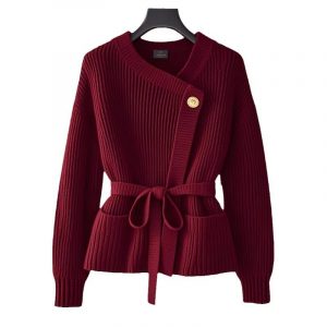 Pullover & Strickjacken 31 Wickel-Cardigan mit Bindegürtel