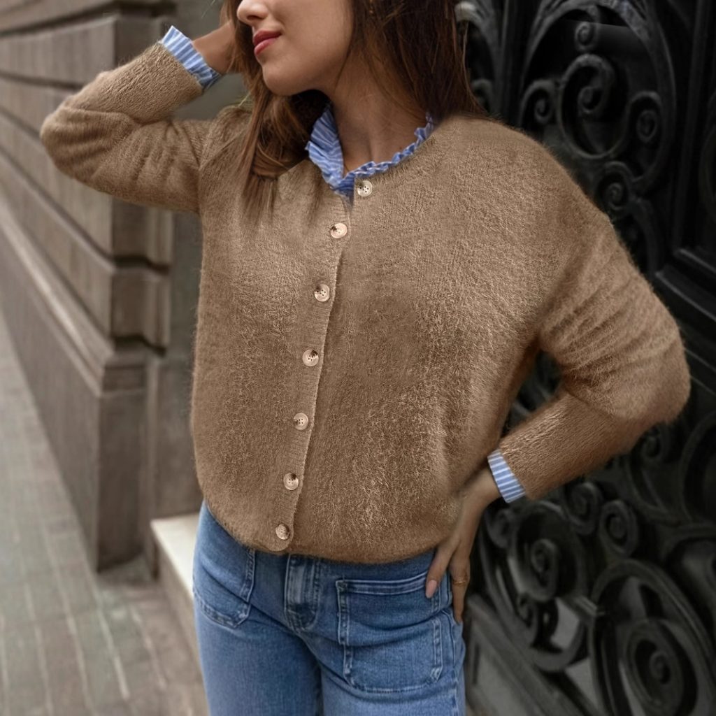 Flauschiger Strick-Cardigan