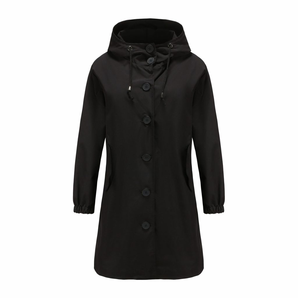 Jacken & Mäntel 16 Urbaner Damen Regenmantel mit Kapuze